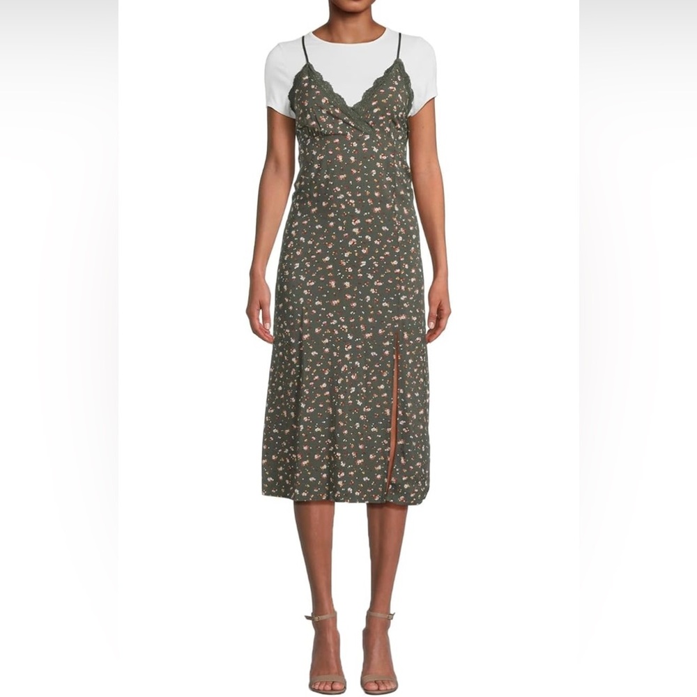 Juniors Lace Trim Woven Midi Dress size XL (15-17)